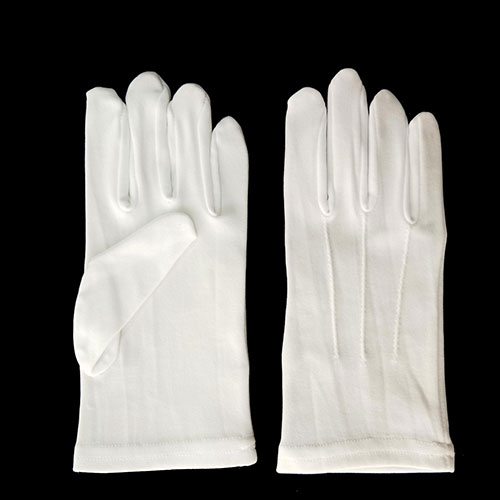 3 Straps White Doorman Parade Gloves by Polyester Application